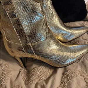 Guess Shimmering Gold Heeled Boots